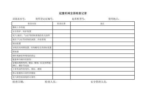 起重机械全面检查记录每年