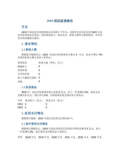 2023武汉医保报告
