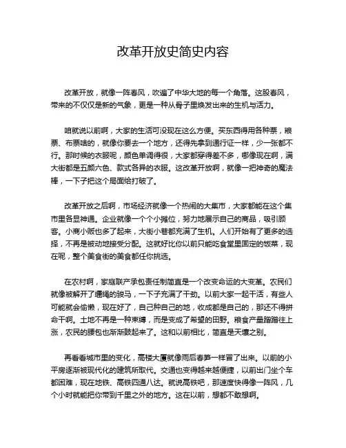 改革开放史简史内容