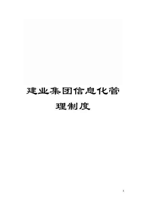 建业集团信息化管理制度模板