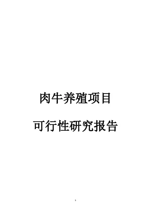 肉牛养殖项目可行性研究报告