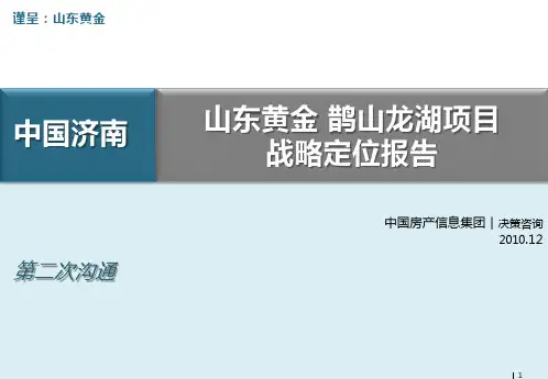 山东黄金鹊山龙湖休闲商务度假项目战略定位报告_134p_前期策划