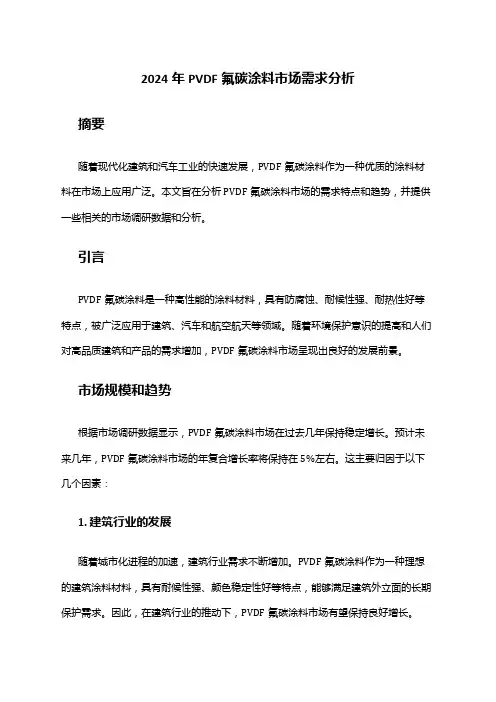2024年PVDF氟碳涂料市场需求分析