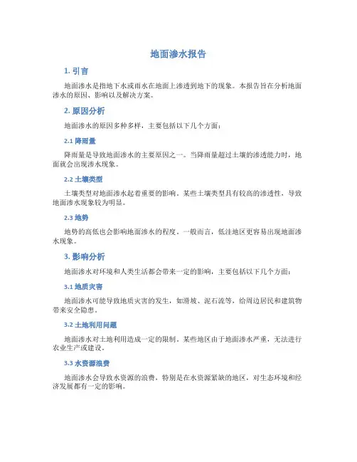 地面渗水报告
