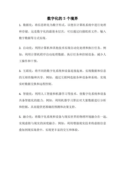 数字化的5个境界