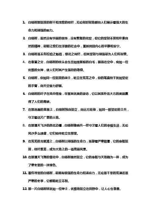 白杨礼赞必备段落