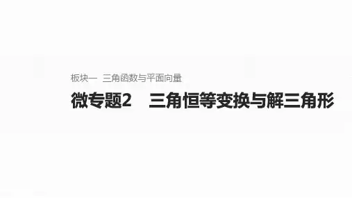 新高考数学二轮复习三角恒等变换与解三角形