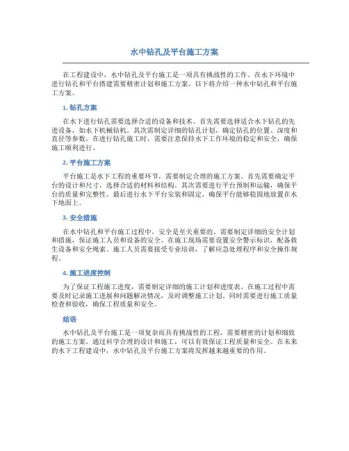 水中钻孔及平台施工方案