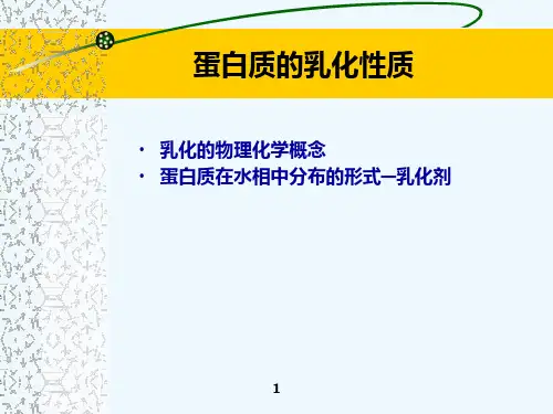 蛋白质的乳化剂性质与载量(ppt 28页)