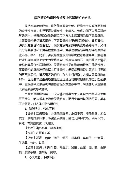 尿路感染的病因分析及中医辨证论治方法