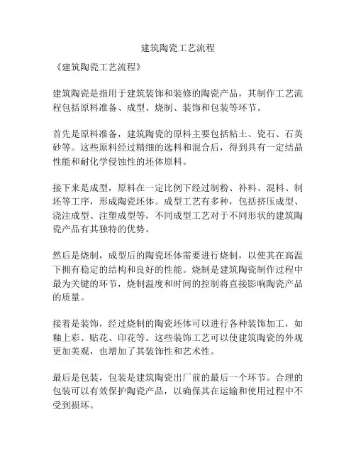 建筑陶瓷工艺流程