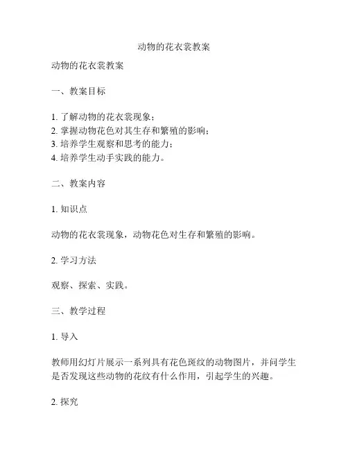 动物的花衣裳教案