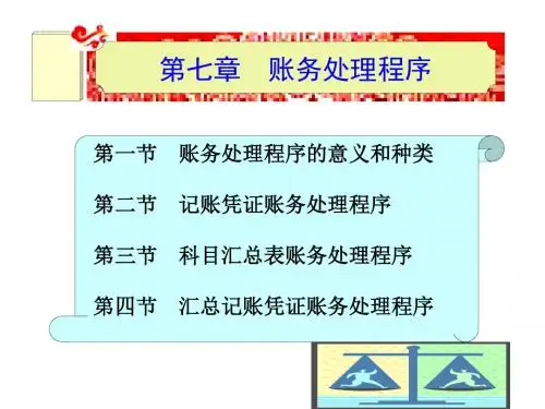 第七章 第二节 记账凭证账务处理程序.