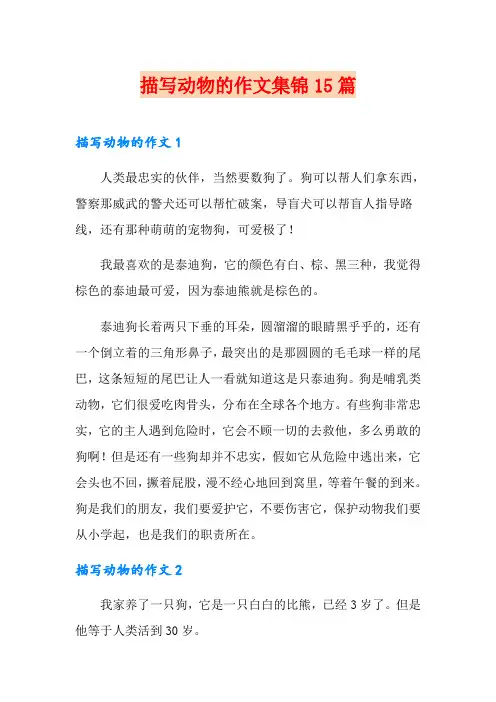 描写动物的作文集锦15篇