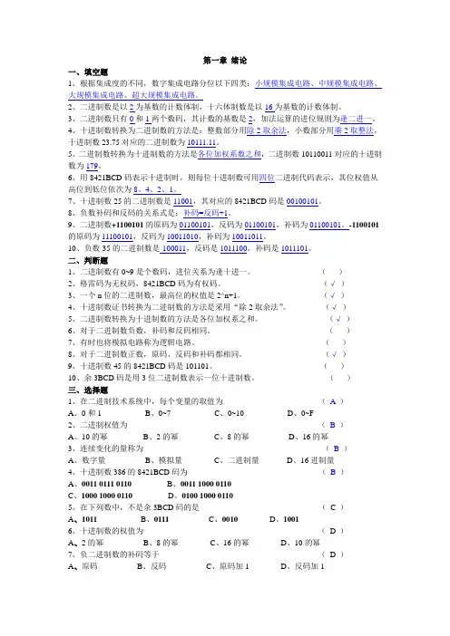 (完整版)数电1-10章自测题及答案(2)