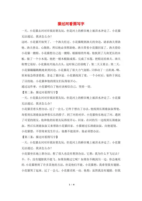 猫过河看图写字