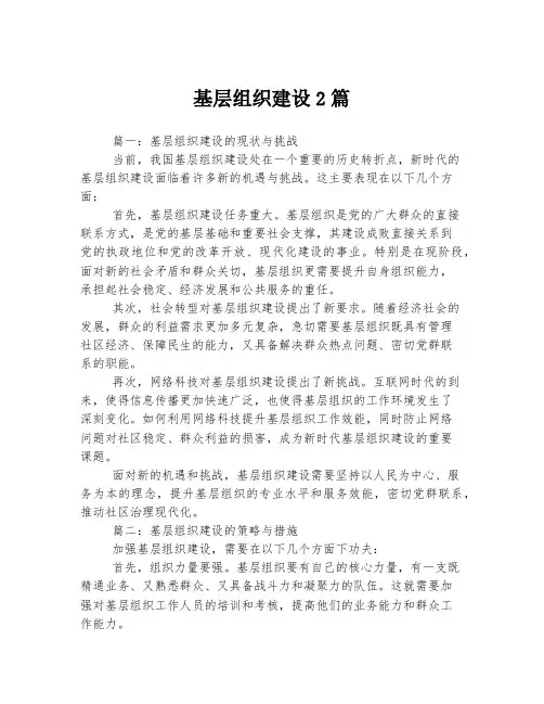 基层组织建设2篇