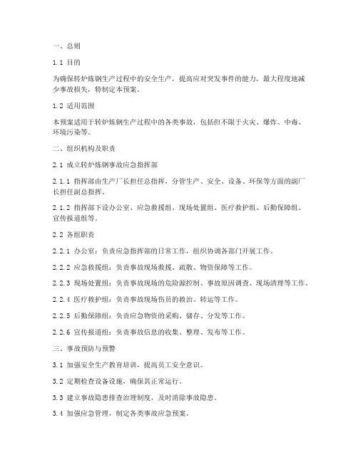 转炉炼钢应急预案