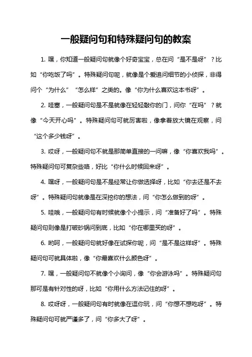 一般疑问句和特殊疑问句的教案