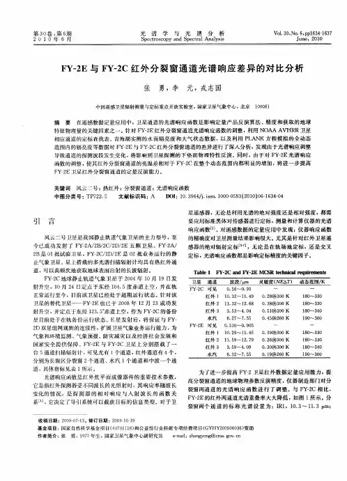 FY-2E与FY-2C红外分裂窗通道光谱响应差异的对比分析