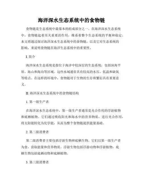 海洋深水生态系统中的食物链