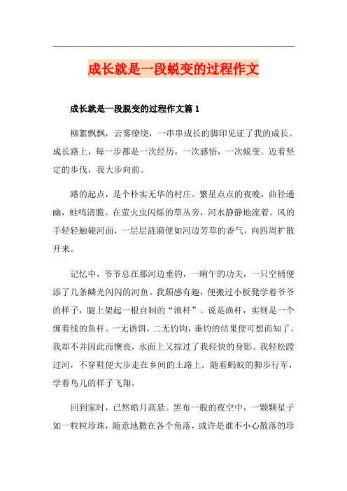 成长就是一段蜕变的过程作文