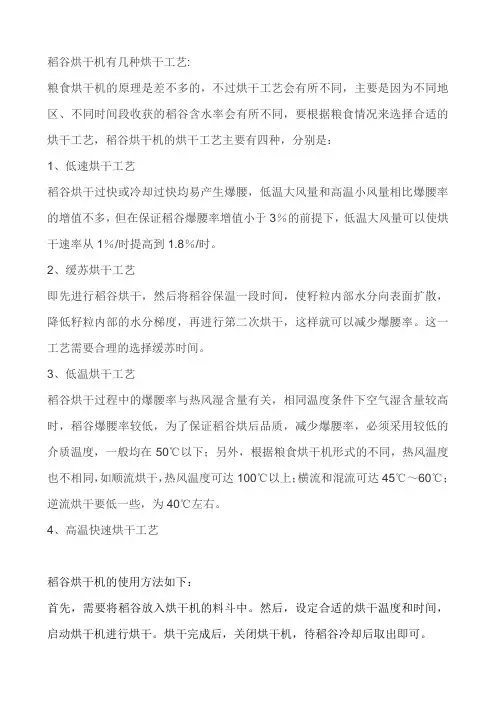 稻谷烘干机标准