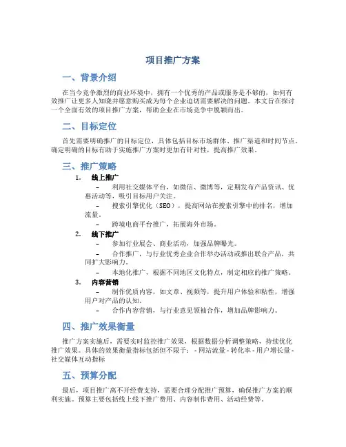 项目推广方案