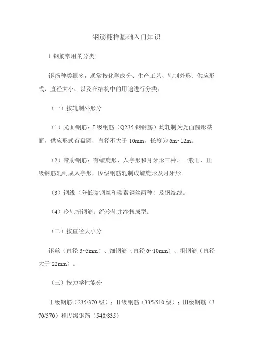 钢筋翻样识图入门基础知识