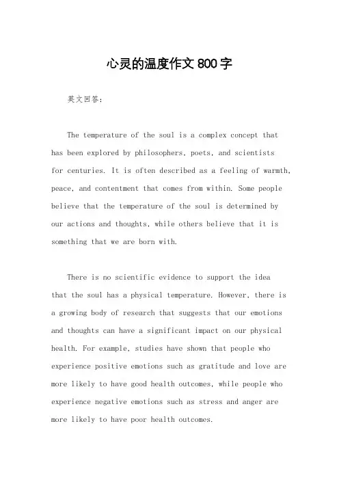 心灵的温度作文800字
