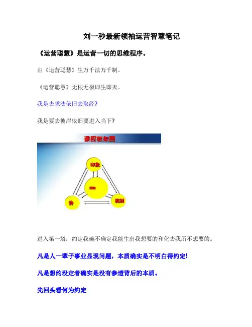 刘一秒最新领袖运营智慧笔记