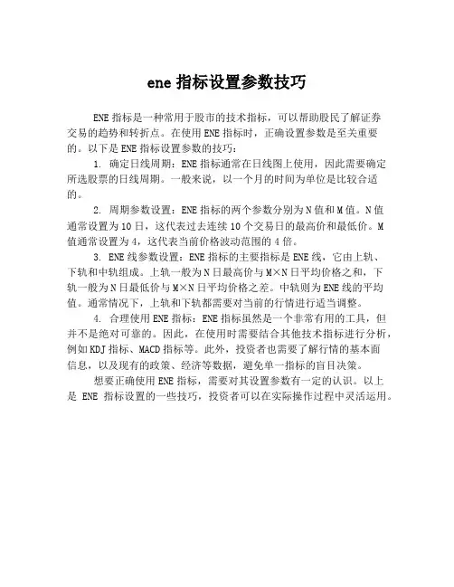 ene指标设置参数技巧