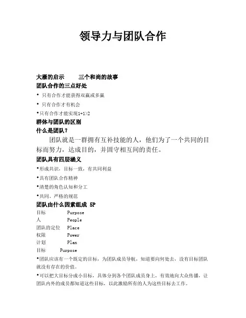 领导力与团队合作(讲义)