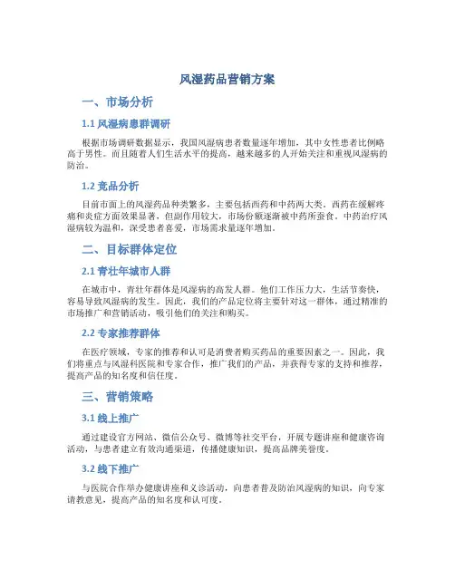 风湿药品营销方案