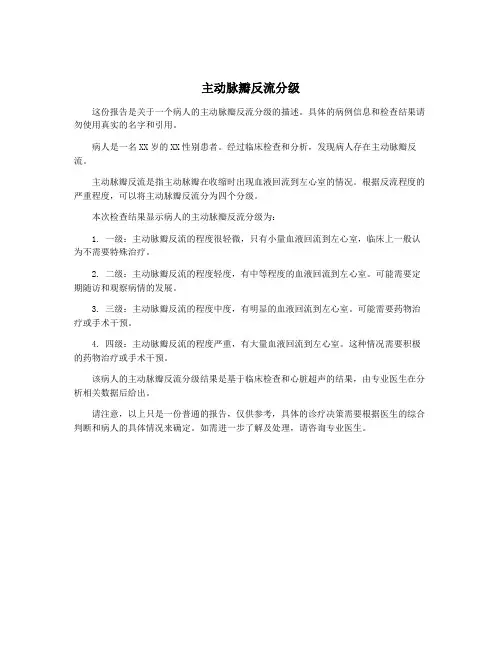 主动脉瓣反流分级