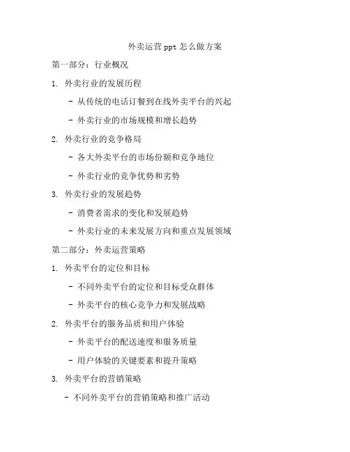 外卖运营ppt怎么做方案