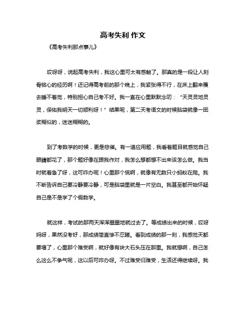 高考失利 作文