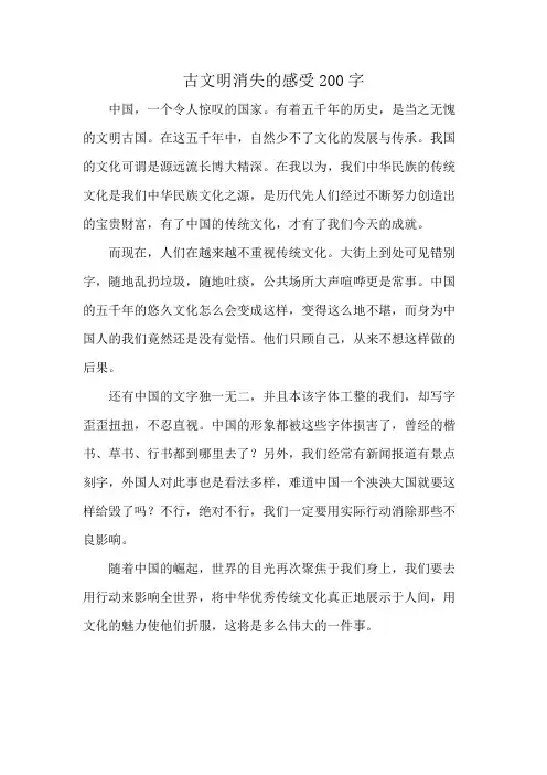古文明消失的感受200字