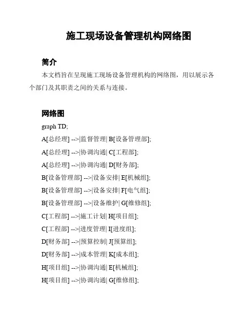 施工现场设备管理机构网络图