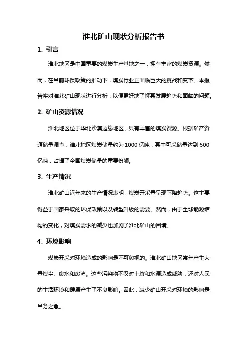 淮北矿山现状分析报告书