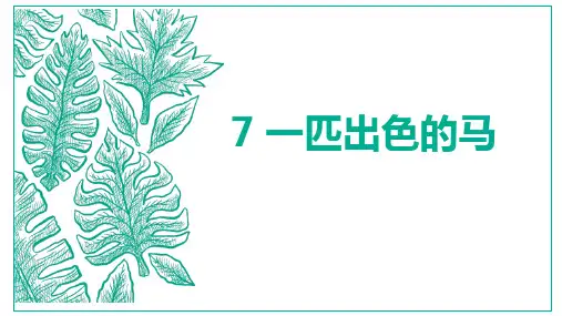 《一匹出色的马》PPT课件