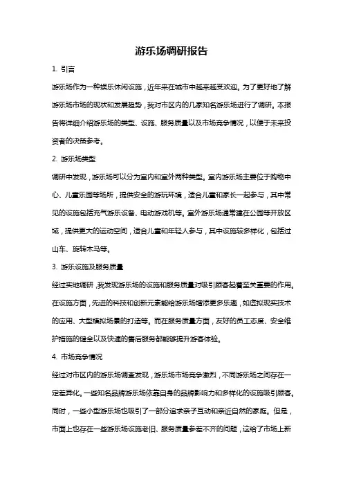 游乐场调研报告