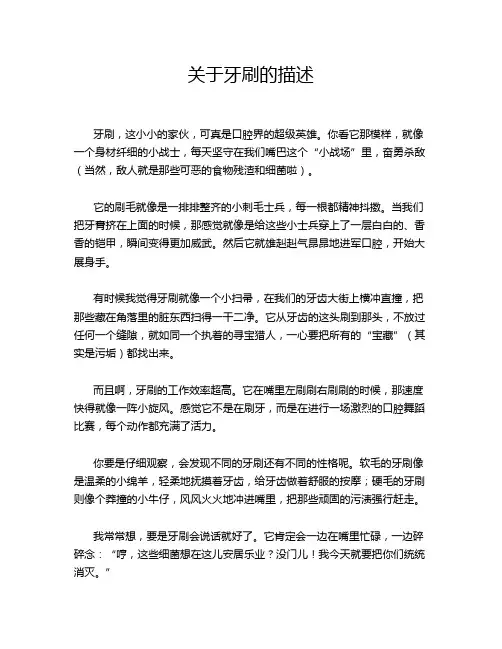 关于牙刷的描述