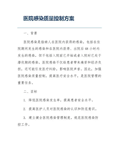 医院感染质量控制方案