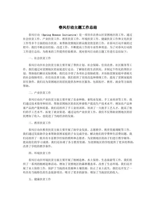 春风行动主题工作总结