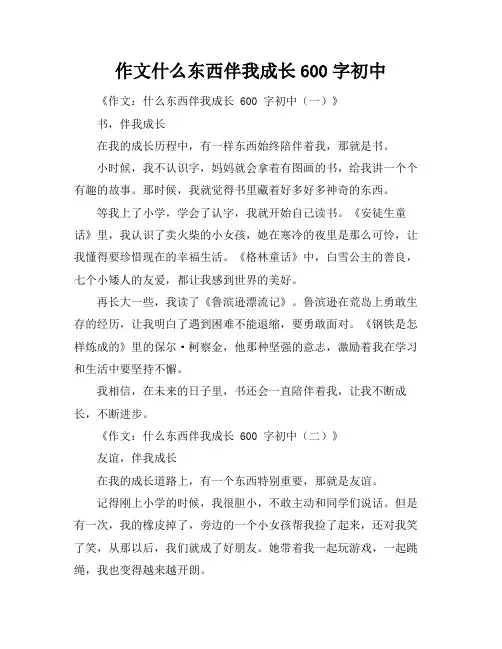 作文什么东西伴我成长600字初中