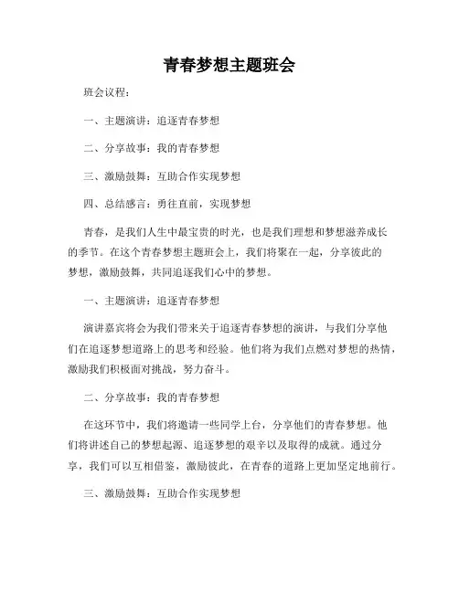 青春梦想主题班会