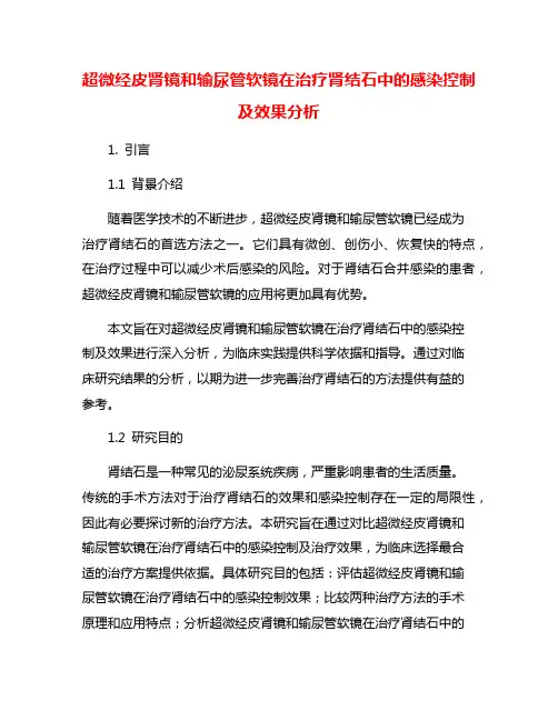 超微经皮肾镜和输尿管软镜在治疗肾结石中的感染控制及效果分析