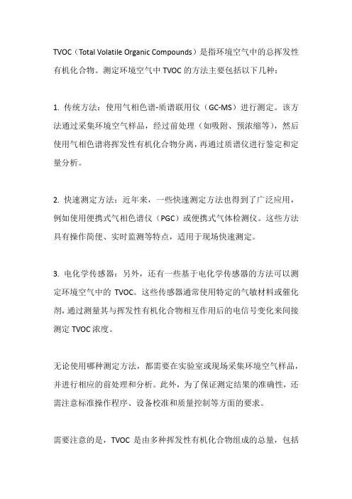 环境空气中tvoc的测定