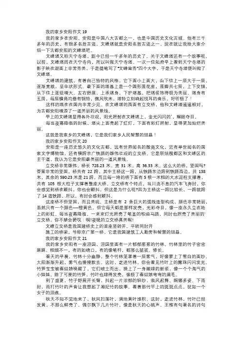 我的家乡安阳作文七
